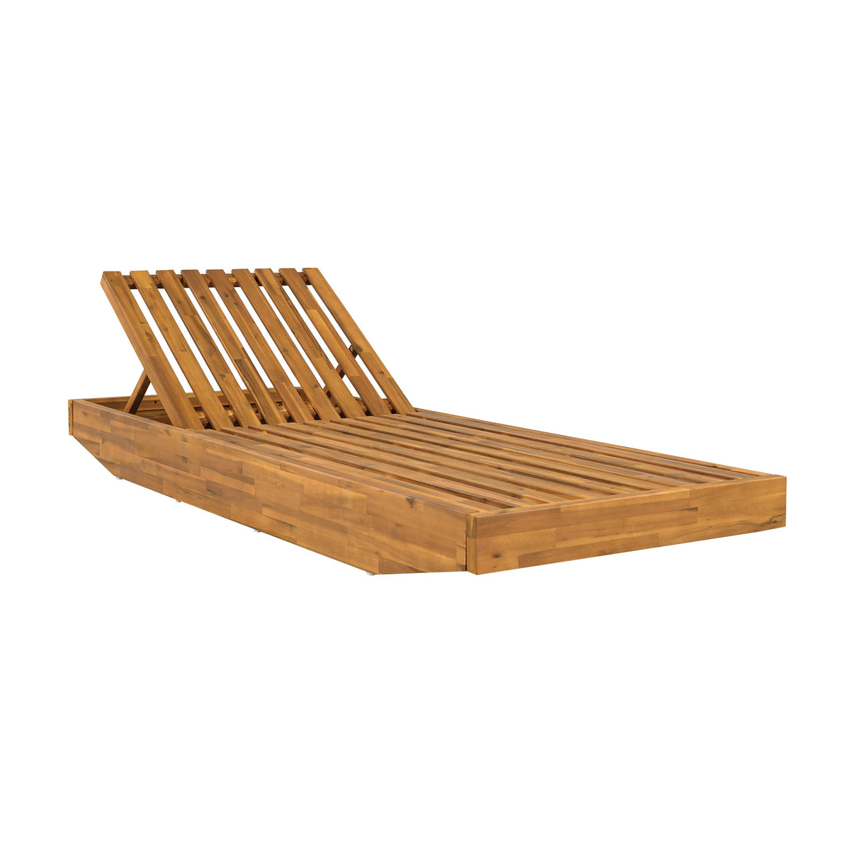 Acacia Wood Chaise Lounge with Cushion