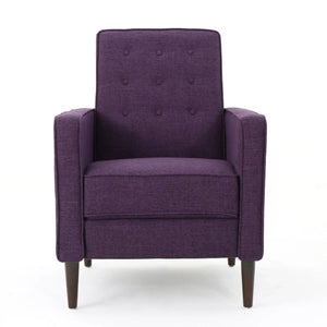 Mid-Century Modern Recliner With Button Tufted Waffle Stitch