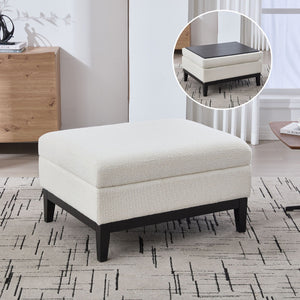 Upholstered Storage Ottoman With Reversible Lid Coffee Table With Rubberwood Legs by Couch.com