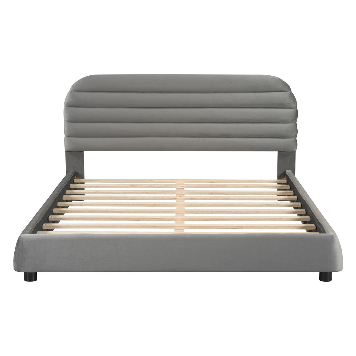 Upholstered Platform Bed Frame And Stylish Curve Shaped Design by Couch.com