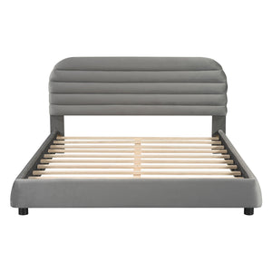 Upholstered Platform Bed Frame And Stylish Curve Shaped Design by Couch.com