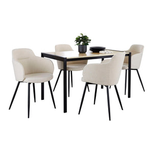 Fuji Boyne - 5 Piece Contemporary Dining Set - Black / Natural / Cream by Couch.com