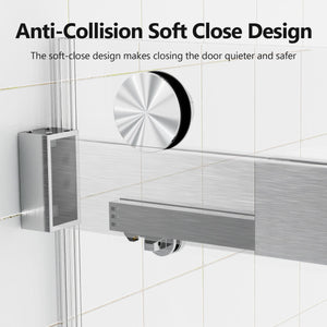 Frameless Double Sliding Soft-Close Shower Door, 3 / 8" (10Mm) Thick SGCC Tempered Glass Door, Matte by Couch.com