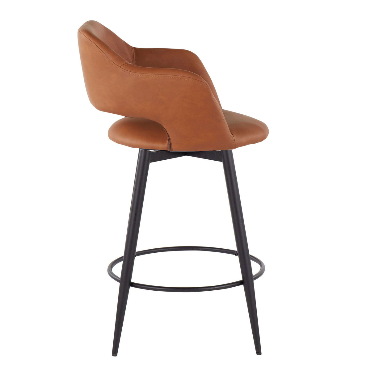 Margarite - Contemporary Fixed Height Counter Stool With Swivel With Round Footrest (Set of 2) by Couch.com