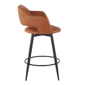 Margarite - Contemporary Fixed Height Counter Stool With Swivel With Round Footrest (Set of 2) by Couch.com