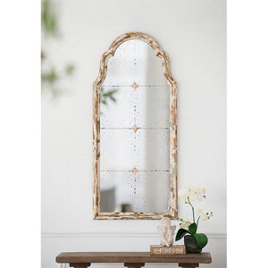 Large & Framed Wall Mirror, Arched Mirror With Decorative Window Look For Living Room - Cream by Couch.com