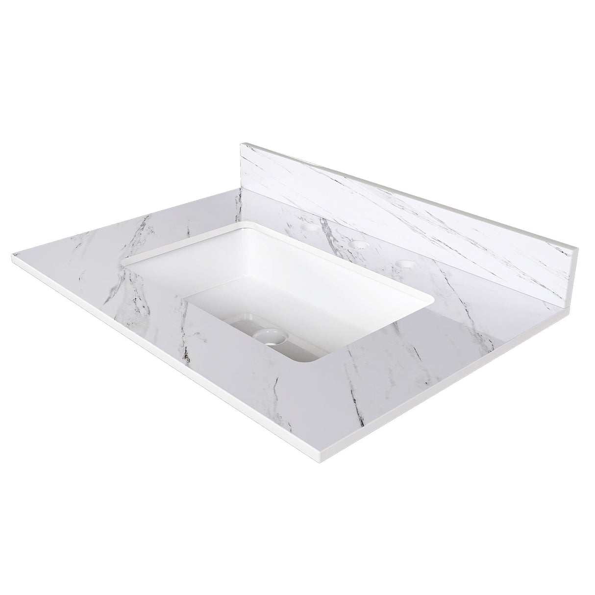 Bianco Carrara Venato Elegant Marble Vanity Top, Bathroom Vanity With Undermount Sink, Sintered Stone by Couch.com