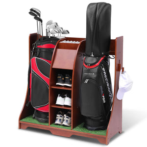 Wood Freestanding Adjustable Multi Use Golf Shelf - Reddish Brown by Couch.com