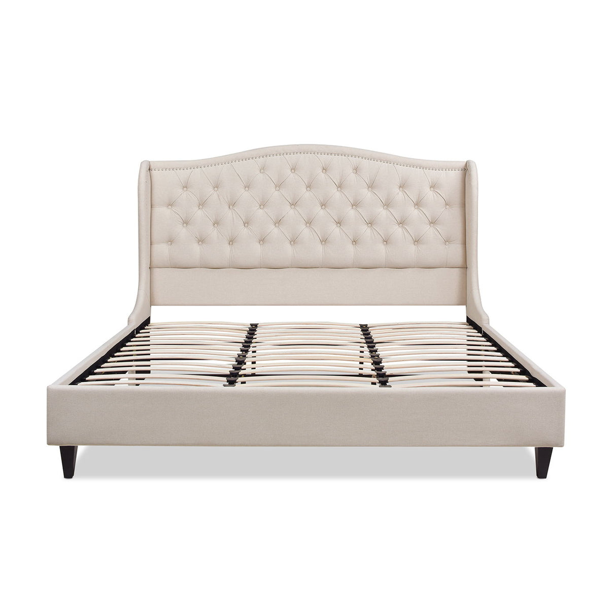 Coverley - King Tufted Shelter Platform Bed - Sky Neutral Beige by Couch.com