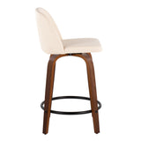 Toriano - Mid Century Modern, Fixed Height Counter Stool & Swivel And Round Footrest (Set of 2) by Couch.com