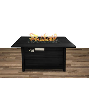 Outdoor Fire Pit Table & Lid - Black by Couch.com