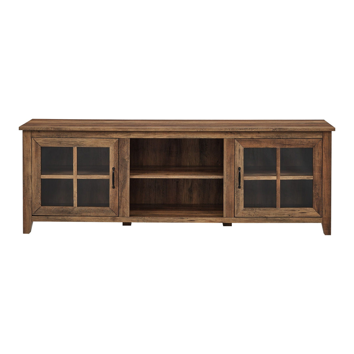 Modern Farmhouse 2 Door Glass Windowpane 70" TV Stand For 80" TVs by Couch.com