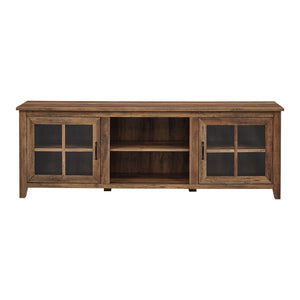 Modern Farmhouse 2 Door Glass Windowpane 70" TV Stand For 80" TVs by Couch.com