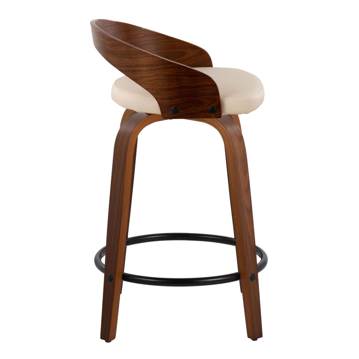 Grotto - Mid-Century Modern Fixed Height Counter Stool & Swivel With Round Footrest (Set of 2) by Couch.com