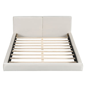 Upholstered Platform Bed, Grounded Bed With Solid Frame