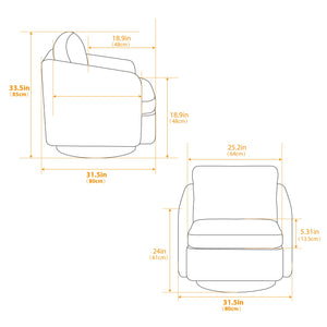 Swivel Accent Chair, 360 Degree For Living Room by Couch.com