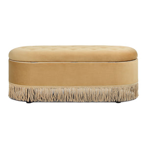 Melinda - Oval Tufted Bullion Fringe Storage Bench by Couch.com