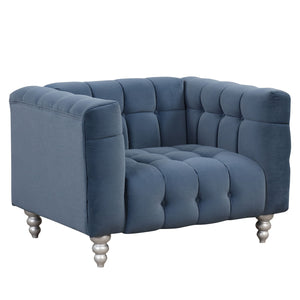 Modern Sofa Dutch Fluff Upholstered Sofa & Wood Legs, Buttoned Tufted Backrest by Couch.com