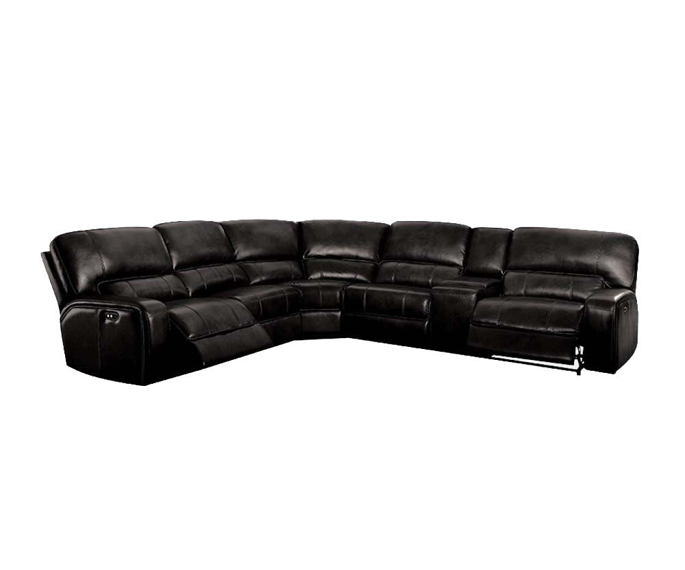 Saul - Power Recliner Sectional Sofa With USB Port Cupholder Console by Couch.com