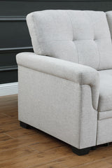 Lucca - Linen Reversible Sleeper Sectional Sofa With Storage Chaise by Couch.com