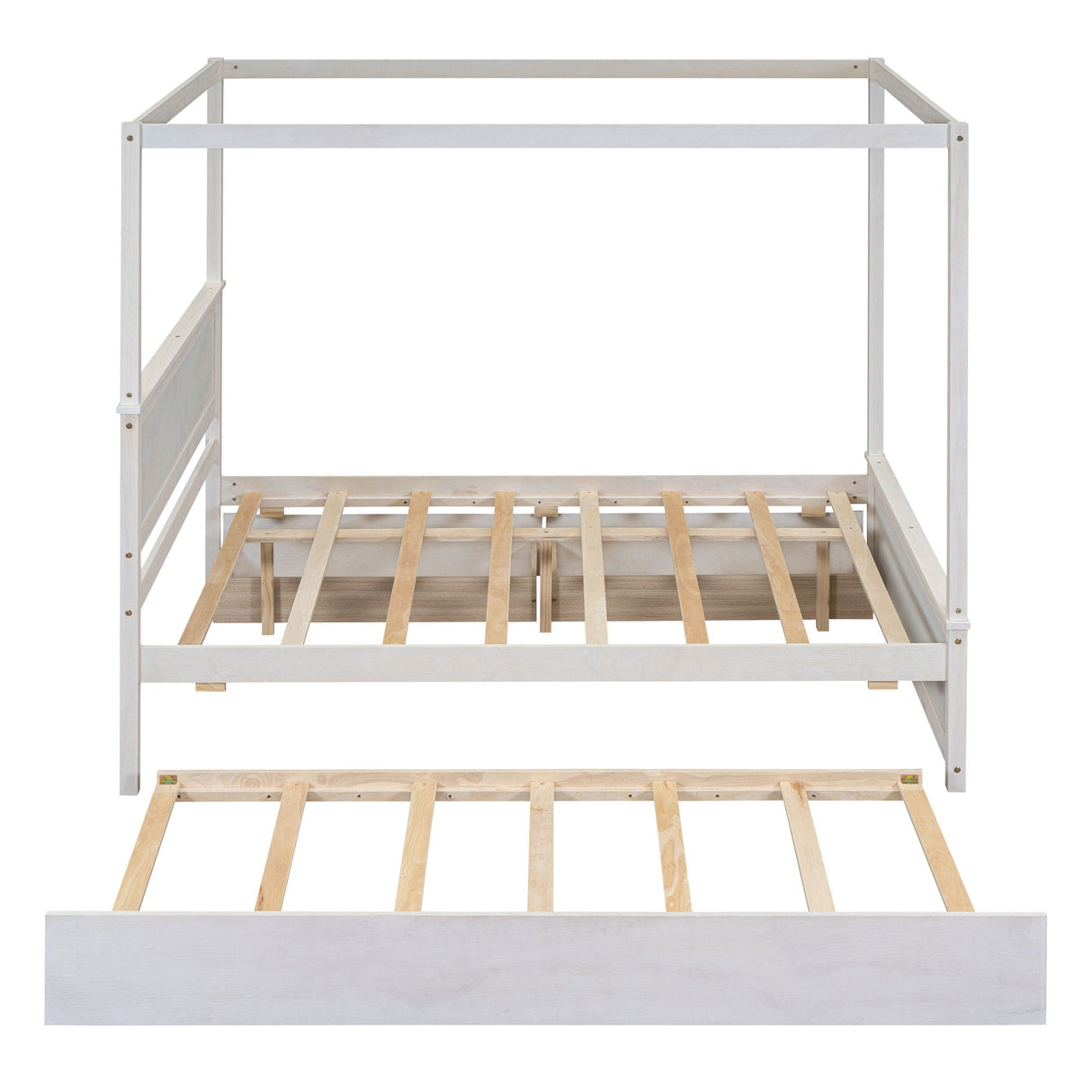 Canopy Platform Bed With Drawers, Support Slats, No Box Spring Needed by Couch.com