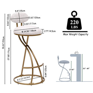 Round Print Bar Stools Upholstered Chairs For Kitchen (Set of 2) by Couch.com