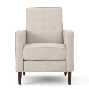 Mid-Century Modern Recliner With Button Tufted Waffle Stitch
