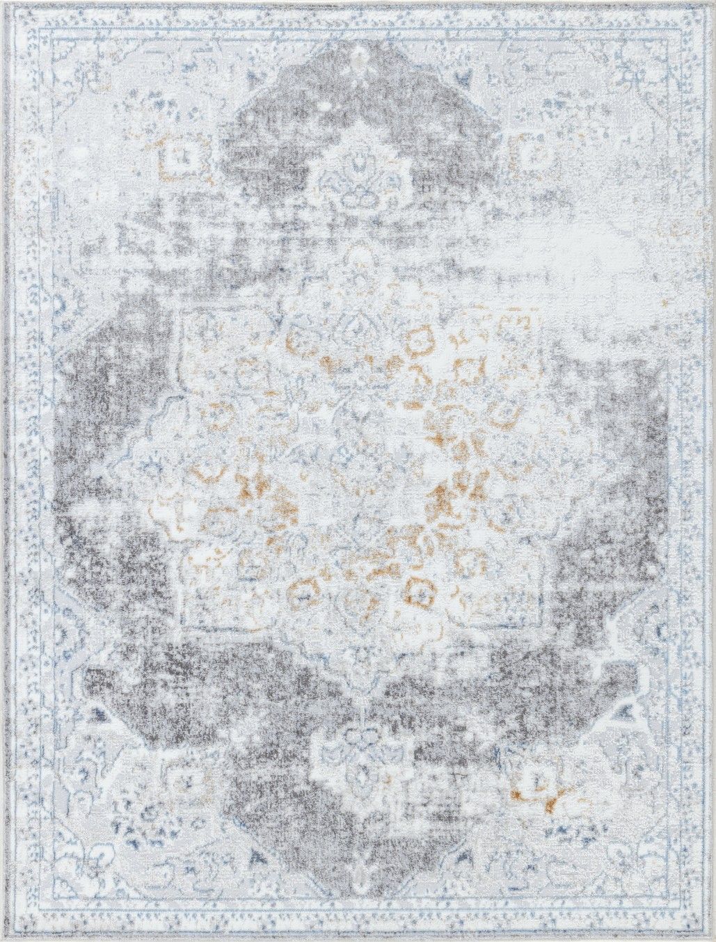 Legacy - 5'3" X 7' Area Rug Polypropylene - Multi / White by Couch.com