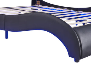 Upholstered Platform Bed With LED Light, Frame Slatted by Couch.com