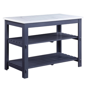 Enapay - Marble Top Top Kitchen Island - Gray by Couch.com