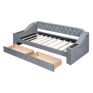 Upholstered Daybed With Storage Armrests And USB Port by Couch.com