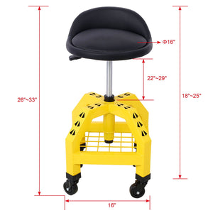 Pneumatic 360 Degree Swivel Stool, Mechanics Rolling Creeper Seat, Heavy Duty Rolling Mechanics Stool, Shop Stool With Casters by Couch.com