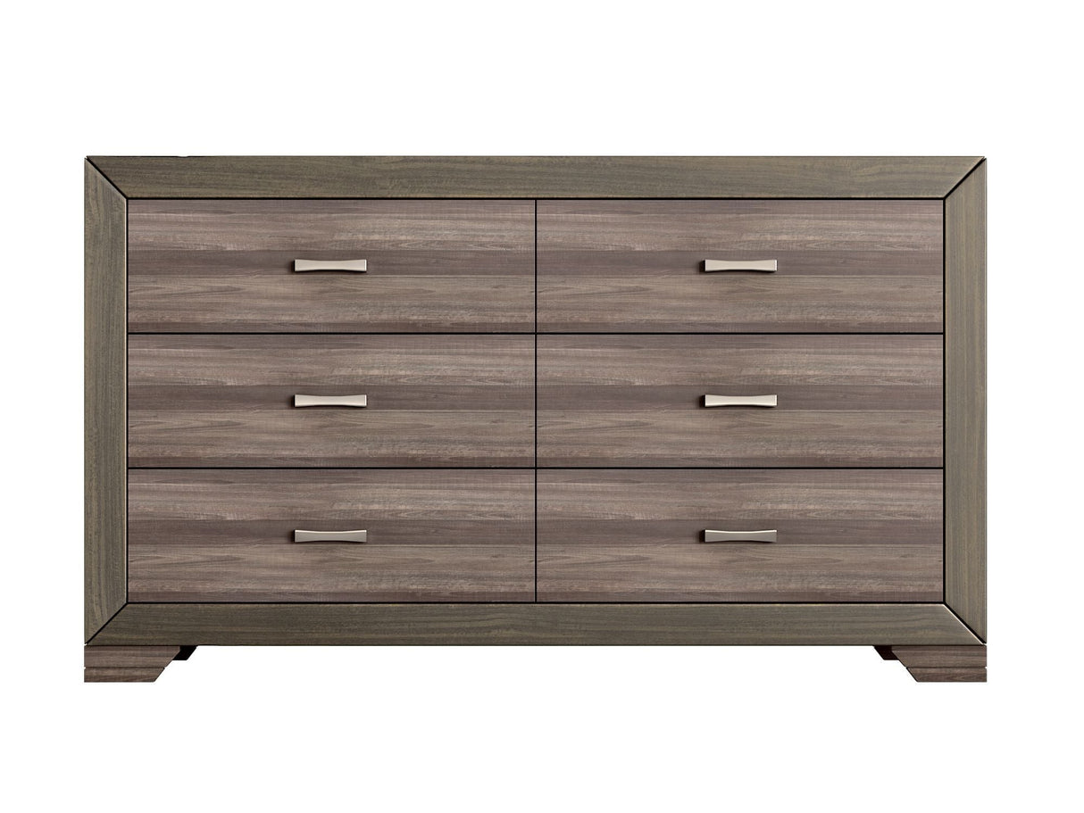 Six Drawer Dresser - Antique Brown / Gray by Couch.com
