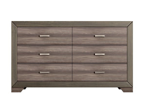 Six Drawer Dresser - Antique Brown / Gray by Couch.com