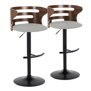 Cosi - Mid Century Modern Adjustable Barstool With Swivel With Rounded T Footrest (Set of 2) by Couch.com