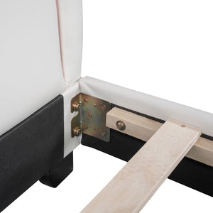 Upholstered Leather Platform Bed With Rabbit Ornament by Couch.com