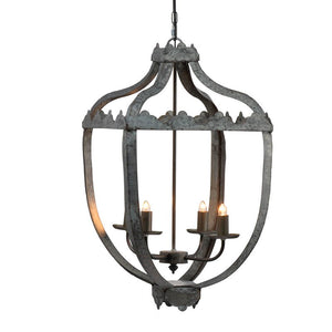 4 Light Metal Chandelier, Hanging Light Fixture With Adjustable Chain For Kitchen, Bulb Not Included - Gray by Couch.com