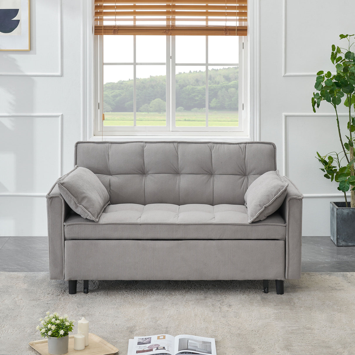 Two-Seat Casual Sofa With Pull Out Bed, Living Room Furniture by Couch.com
