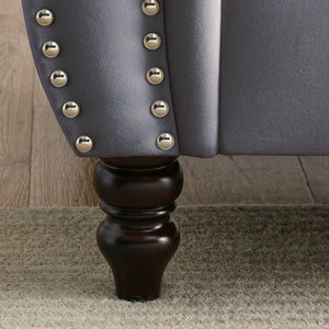 80" Grey Velvet Chesterfield Sofa