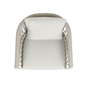 Maiden - Barrel Back Aluminum & Rope Outdoor Patio Dining Chair, Sunproof Olefin (Set of 2) by Couch.com