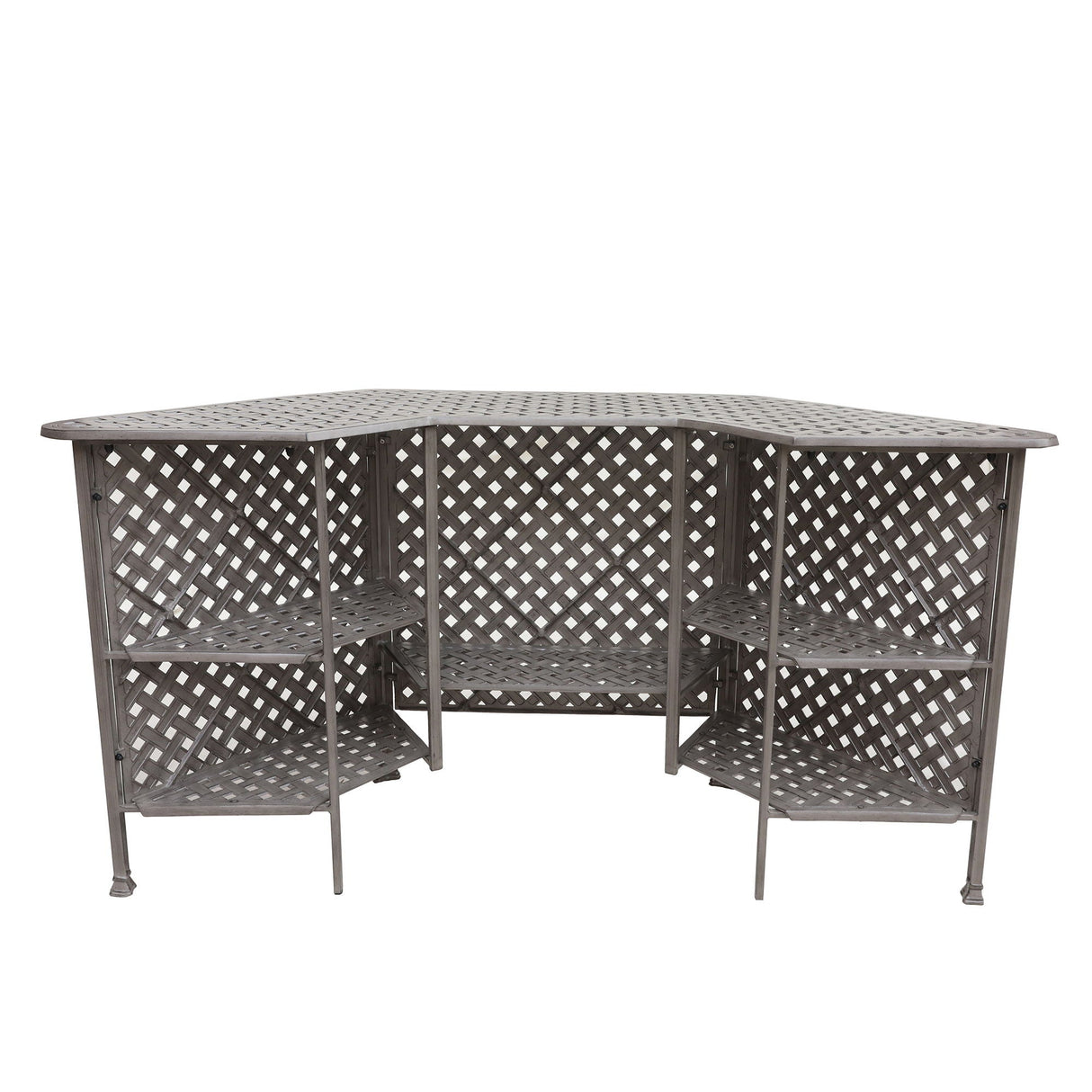 Cast Alumnim Weave Pattern Party Bar Table A - Gray by Couch.com