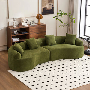 4 Seater Sofa With Fabric, 30D, 60 Hardness Full Sponge, 4 Pillow For Living Room, Home Furniture Sleeper Sectional Sofa For Apartment