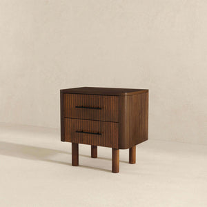 Logan - Mid-Century Modern Nightsd Bed Side Tables With 2 Drawers - Brown by Couch.com