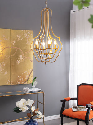 4 Light Chandelier, Hanging Light Fixture With Adjustable Chain For Kitchen, Bulb Not Included - Gold by Couch.com