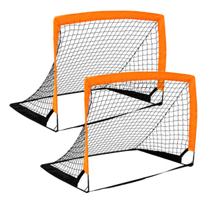 2 Pack Pop Up Soccer Goals, Portable Soccer Nets for Kids Youth Adults, Outdoor Soccer Goal Set for Backyard Games & Soccer Training