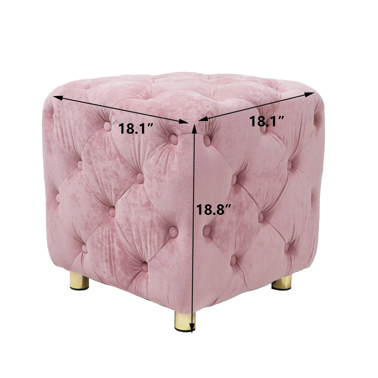 Modern Velvet Upholstered Ottoman, Exquisite Small End Table, Soft Foot Stool, Dressing Makeup Chair, Comfortable Seat For Living Room, Bedroom, Entrance by Couch.com