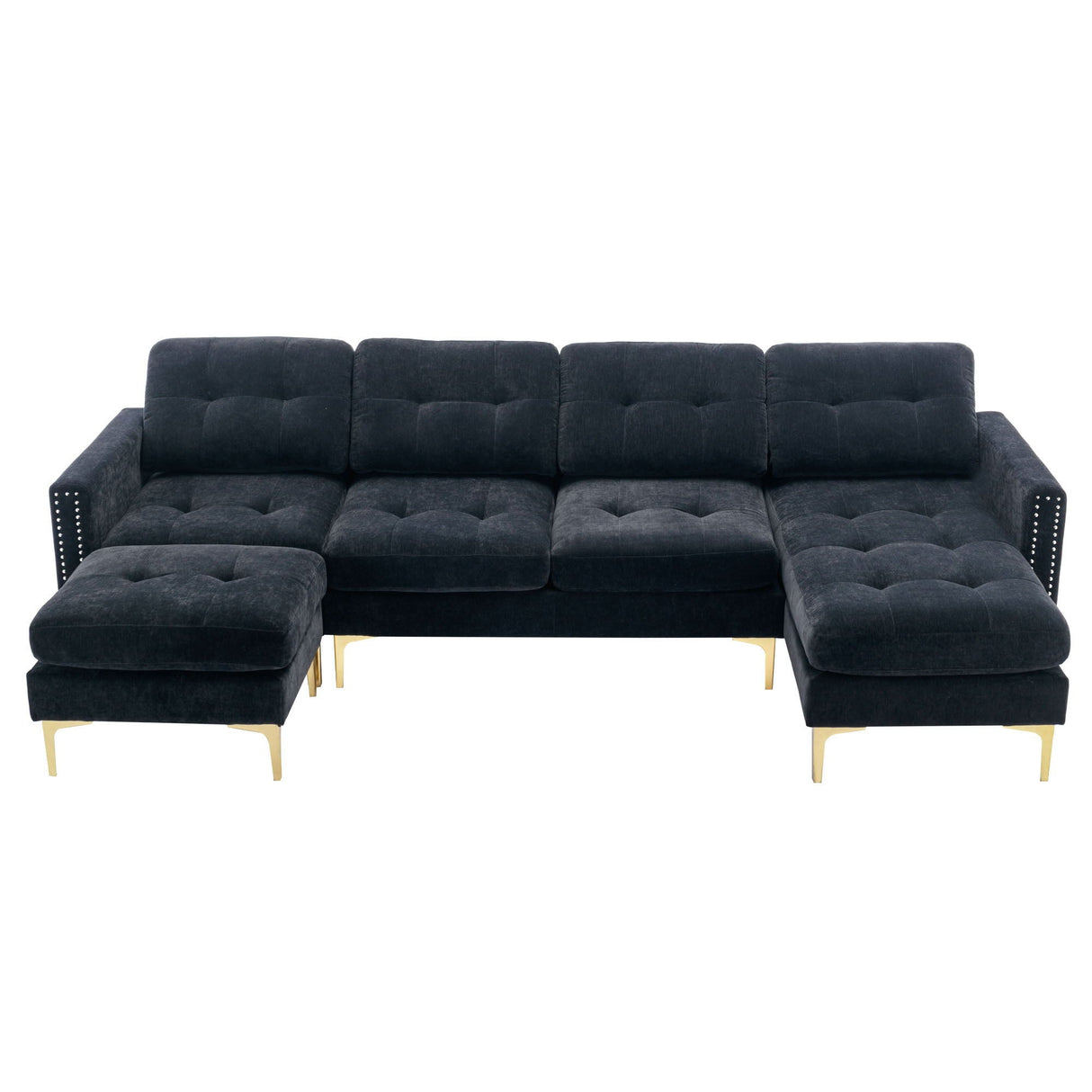 Modern L - Shape Convertible Sectional Sofa With Movable Ottoman by Couch.com