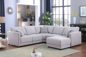 Penelope - Fabric Reversible Modular Sectional Sofa With Ottoman And Pillows by Couch.com