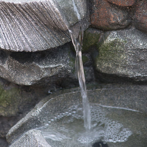 Indoor Outdoor Stone Water Fountain - 4 Tier Polyresin with LED Light