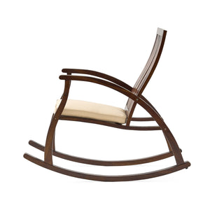 Acacia Wood Rocking Chair With Cushion - Brown by Couch.com